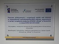 Poprawa efektywności i organizacji opieki nad dziećmi w województwie zachodniopomorskim poprzez wyposażenie w sprzęt i urządzenia medyczne SPSZOZ „Zdroje” w Szczecinie